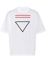 Prada t-shirt en coton à broderies - Blanc