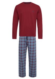 Phil & Co Phil & Co Lange Heren Winter Pyjama Set Katoen Geruit Rood