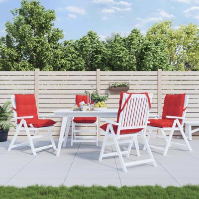 VidaXL Stoelkussens 4 st lage rug oxford stof rood