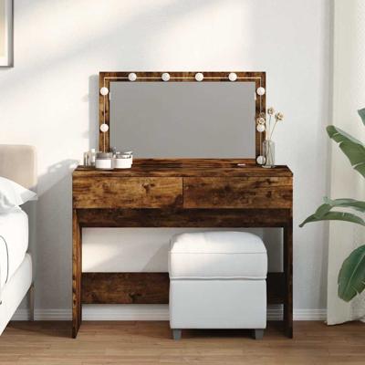 Kaptafel met LED 100x40x120 cm gerookt eikenkleurig
