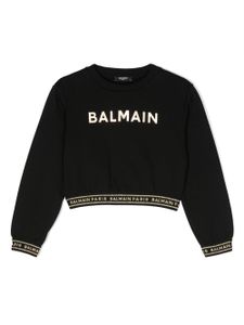 Balmain Kids sweat en coton à logo imprimé - Noir
