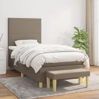 Boxspring met matras stof taupe 80x200 cm