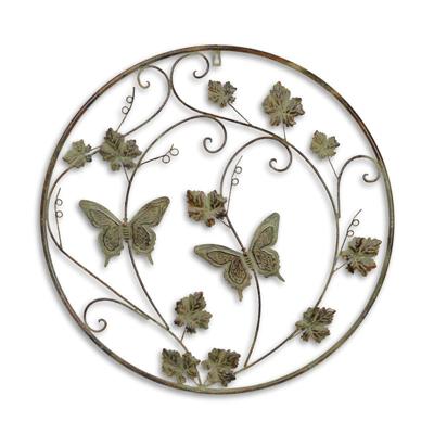 A WROUGHT IRON BUTTERFLY WALL DECOR