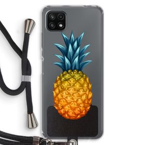 Grote ananas: Samsung Galaxy A22 5G Transparant Hoesje met koord