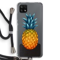 Grote ananas: Samsung Galaxy A22 5G Transparant Hoesje met koord