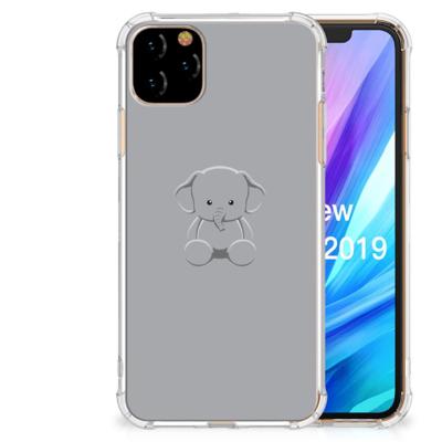 Apple iPhone 11 Pro Max Stevig | Bumper Hoesje | Grijs Baby Olifant Apple iPhone 11 Pro Max Stevig | Bumper Hoesje | Grijs Baby Olifant