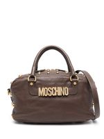 Moschino Pre-Owned sac à main clouté à plaque logo (années 2000) - Marron