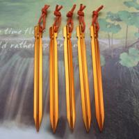 5 stuks aluminiumlegering Tent Peg nagel buiten reizen Tent Accessoires met touw lengte: 18cm(Yellow)