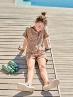 Combishort meisjes van twill katoen beige