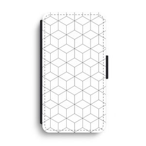 Zwart-witte kubussen: iPhone XS Max Flip Hoesje