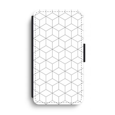Zwart-witte kubussen: iPhone XS Max Flip Hoesje