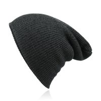 Beanie Muts in Katoenblend voor Mannen - Donkergrijs