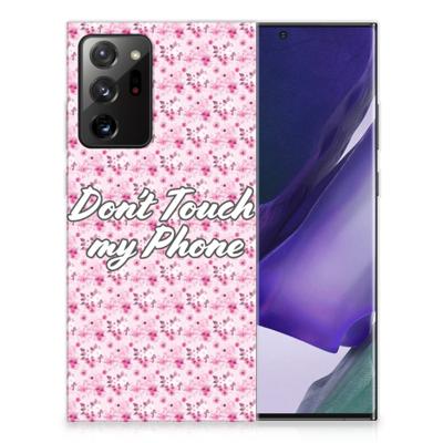 Samsung Galaxy Note20 Ultra Silicone-hoesje Flowers Pink DTMP Samsung Galaxy Note20 Ultra Silicone-hoesje Flowers Pink DTMP