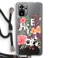 Hello in flowers: Xiaomi Redmi Note 10S Transparant Hoesje met koord