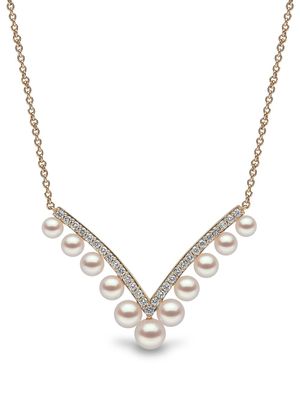 Yoko London collier en or 18ct orné de perles d'Akoya et diamants