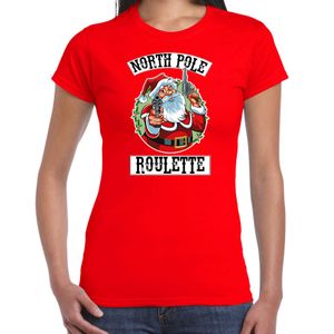 Fout Kerstshirt / outfit Northpole roulette rood voor dames