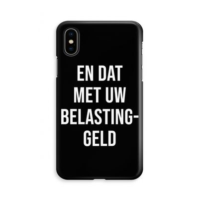 Belastinggeld - Zwart: iPhone X Volledig Geprint Hoesje