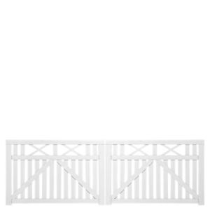 Wit Houten Dubbele Tuinpoort Vinesse 300 x 98 CM
