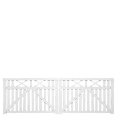Wit Houten Dubbele Tuinpoort Vinesse 300 x 98 CM