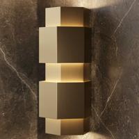 Wandlamp Martens & Meijer Monaco 10x26 cm Hexagon Geborsteld Goud Martens Design