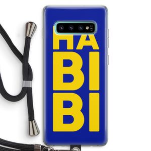 Habibi Blue: Samsung Galaxy S10 Plus Transparant Hoesje met koord