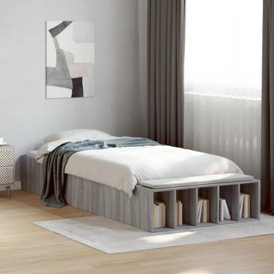 Bedframe bewerkt hout grijs sonoma eikenkleurig 100x200 cm