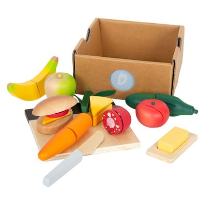 Small Foot houten snijen speeleten lunch set, 24dlg.