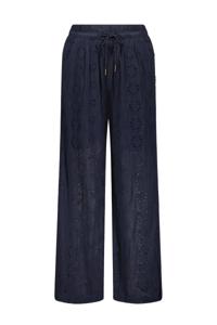 Like Flo zomer broek meisjes - navy blauw - broderie anglaise - Fenna