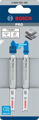 Bosch Accessoires PRO Metal thick and thin T123XF decoupeerzaagblad | 100 mm | 2 stuks - 2608655100