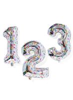 HEMA Folieballon cijfers 0-9 confetti XL zilver (zilver)