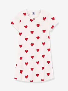 Nachthemd "hartjes" meisje PETIT BATEAU van biokatoen hartjesmotief