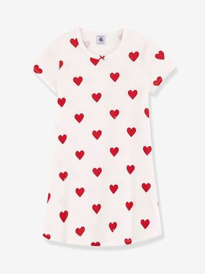 Nachthemd "hartjes" meisje PETIT BATEAU van biokatoen hartjesmotief