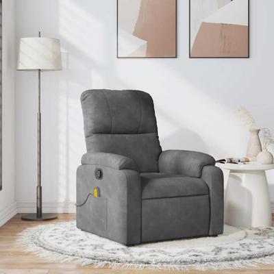 Massagestoel microvezelstof donkergrijs