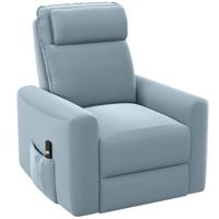HOMCOM Relaxstoel met opstaan-hulp, geÃ¯ntegreerde voetensteun, zijvak, kabelafstandsbediening, 84 x 89,5 x 105 cm, Blauw
