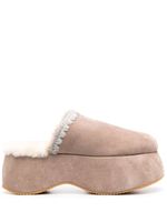 Mou whipstitch 70mm suede platform slippers - Tons neutres