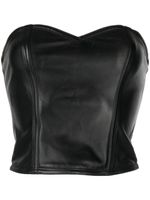 Kiki de Montparnasse haut-bustier en cuir - Noir - thumbnail