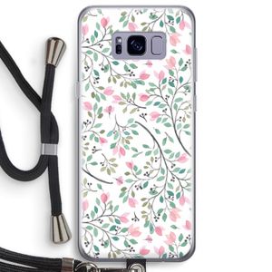 Sierlijke bloemen: Samsung Galaxy S8 Plus Transparant Hoesje met koord