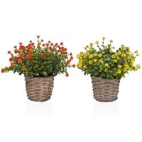 Decoratieve plant Versa Ijzer Textiel Plastic 16 x 21 cm