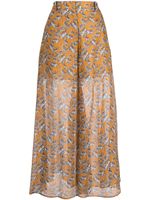 Rochas pantalon palazzo à imprimé animalier - Orange