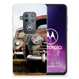 Motorola One Zoom Siliconen Hoesje met foto Vintage Auto