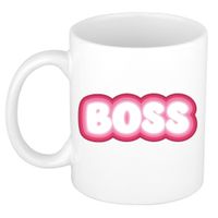 Cadeau mok voor baas - roze - grappig - keramiek - 300 ml - boss - thumbnail