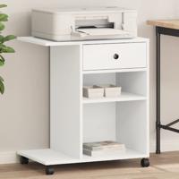 VidaXL Printerkastje met wielen 60x40x68,5 cm wit