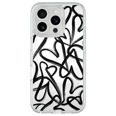iPhone 16 Pro Max hybride hoesje - Midnight hearts