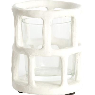 Waxinelichthouder Alimos Wit Glas 12 Cm