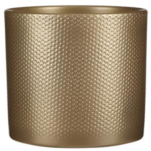 Mica Decorations Bloempot - goud - relief - keramiek - D23 x H21,5 cm - plantenpotten binnen