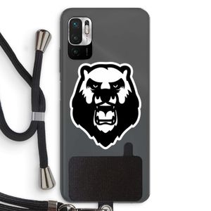 Angry Bear (white): Xiaomi Redmi Note 10 5G Transparant Hoesje met koord