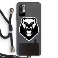 Angry Bear (white): Xiaomi Redmi Note 10 5G Transparant Hoesje met koord