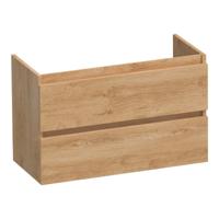 Brauer Joy - Onderkast Ondiep - 80 cm - met 2 Softclose Lades Greeploos en 1 Sifon Uitsparing - Forest Tan