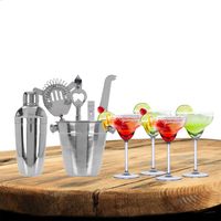 Excellent Houseware cocktails maken set 6-delig met 4x Margarita glazen - thumbnail