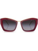 Miu Miu Eyewear lunettes de soleil à monture papillon - Rouge - thumbnail